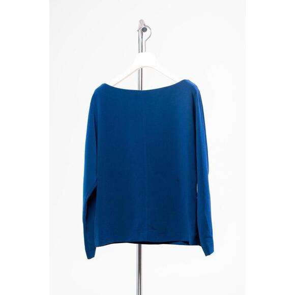 St. John Navy Wide Neck Blouse - Picture 3 of 3